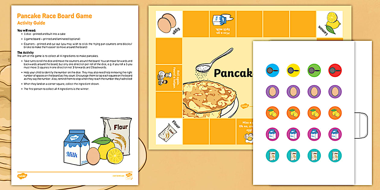 Pancake Race Board Game Busy Bag Resource Pack for Parents