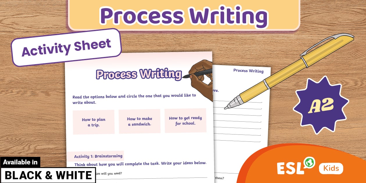 ESL Process Writing Activity Sheet {Kids}