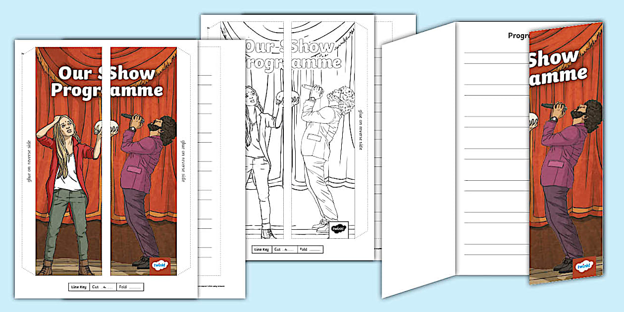 KS2 Our Show Programme Folding Writing Template Twinkl