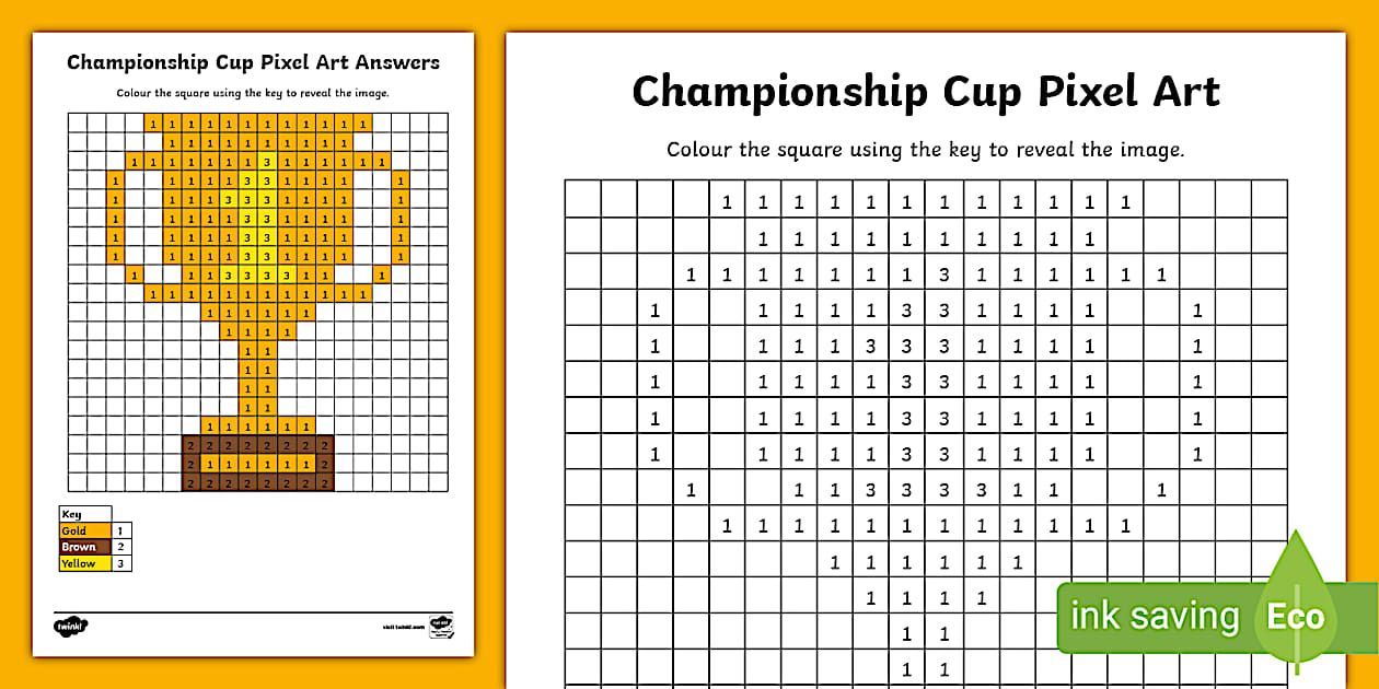 Championship Cup Pixel Art Template (Hecho por educadores)