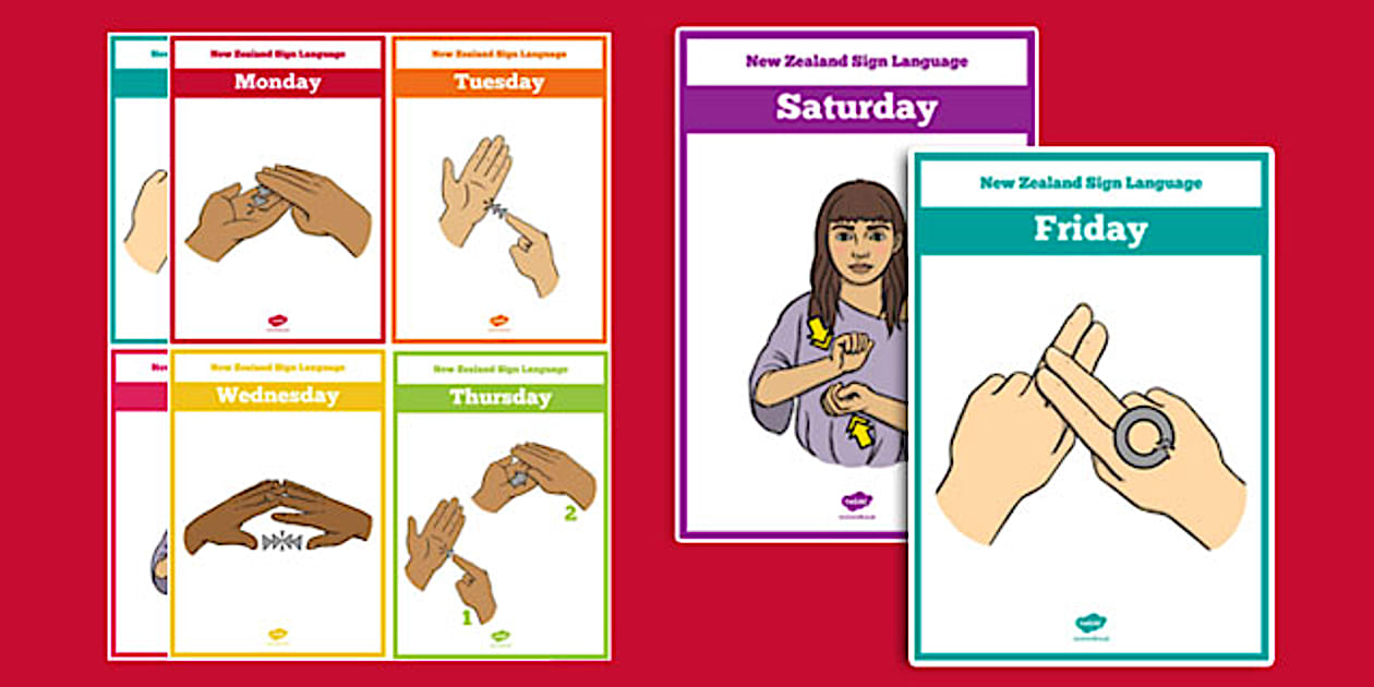Sign Language Days of the Week Flashcards | Twinkl - Twinkl