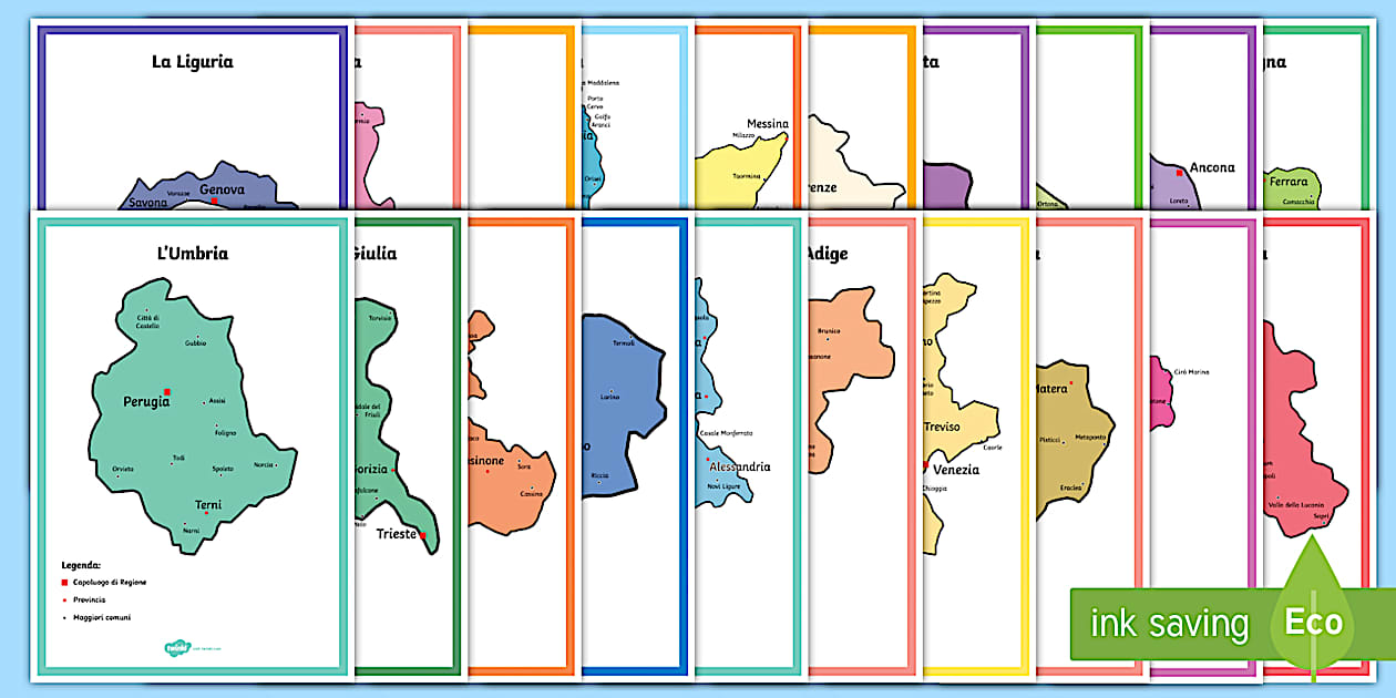 Le Regioni Italiane Scuola Primaria Pdf Cartina Italia con regioni scuola primaria - Twinkl