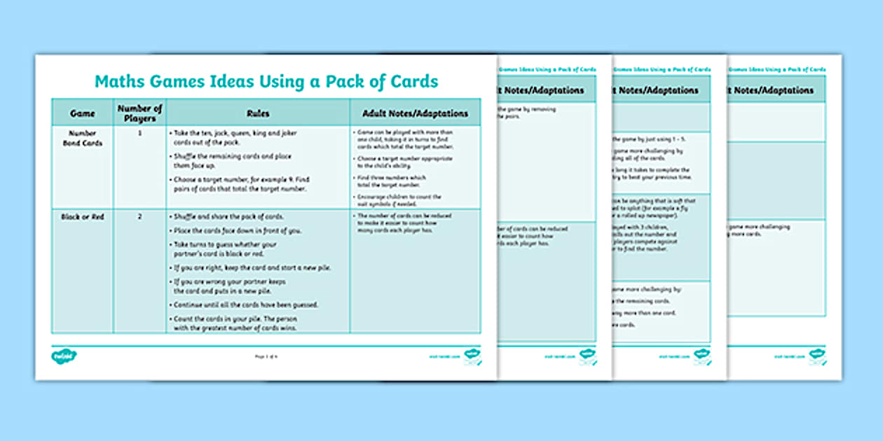 👉 Maths Games Using a Pack of Cards - School Closure Activities