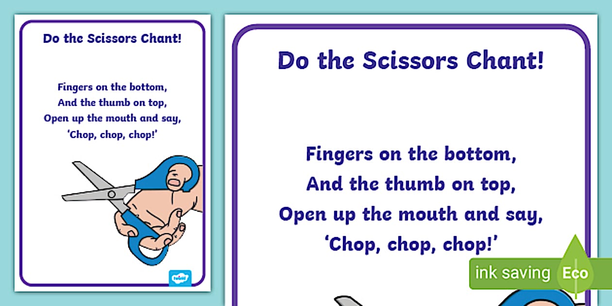 Editable how to cut with scissors display poster twinkl