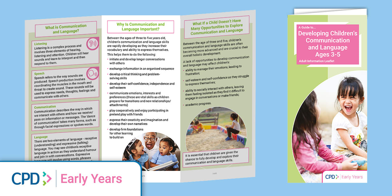 Children's Communication and Language Ages 3-5 (Leaflet) image.