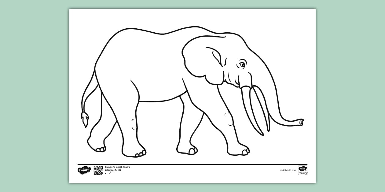 Colouring Page for Children Elephant | Colouring Pages