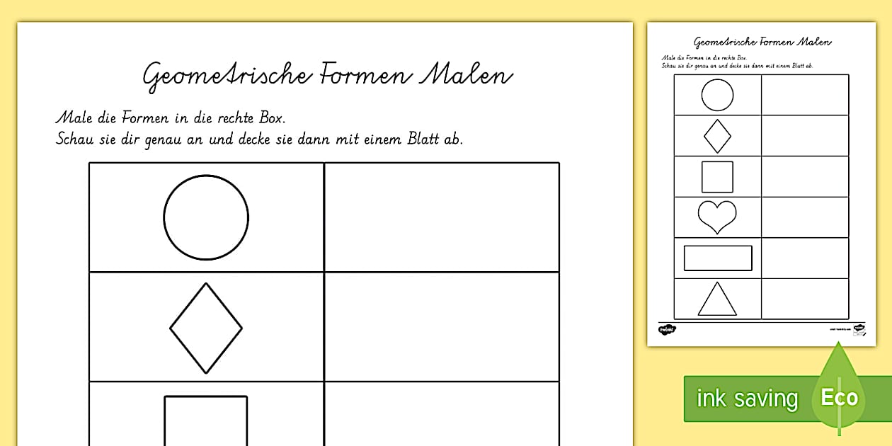  Foto zu Geometrische Formen Malen Arbeitsblatt (teacher made) 