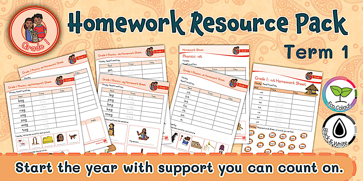 Gr. 1 Phonics - T1 - Homework - Resource Pack (CAPS Aligned)