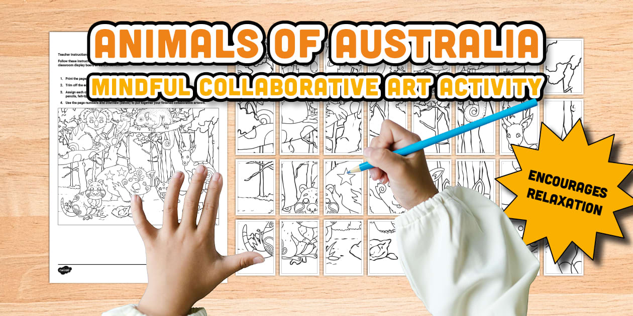 Animals of Australia Mindful Collaborative Art Activity