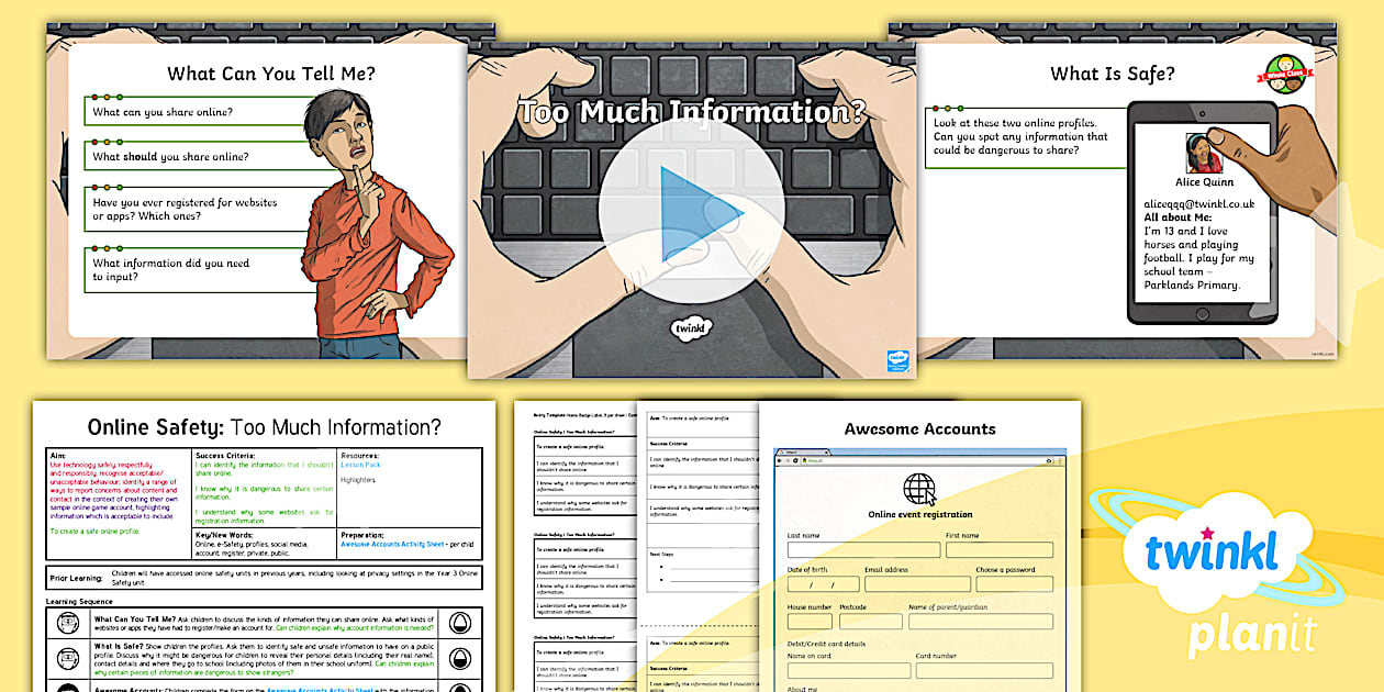 Computing: Online Safety: Too Much Information? Year 4 Lesson Pack 4