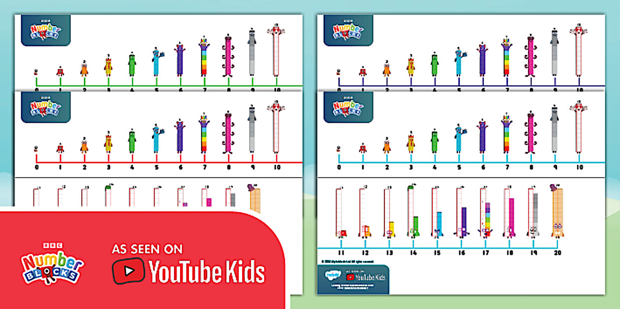 Numberblocks: 0-20 Visual Number Line