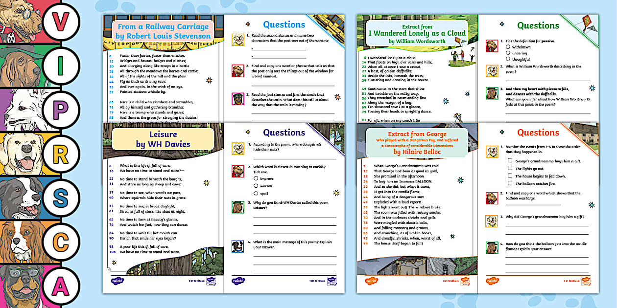 LKS2 Classic Poetry 60-Second Reads Activity Pack - Twinkl