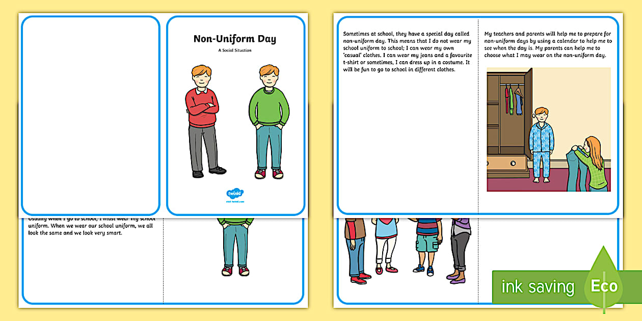 Non-Uniform Days Social Situation (teacher made) - Twinkl