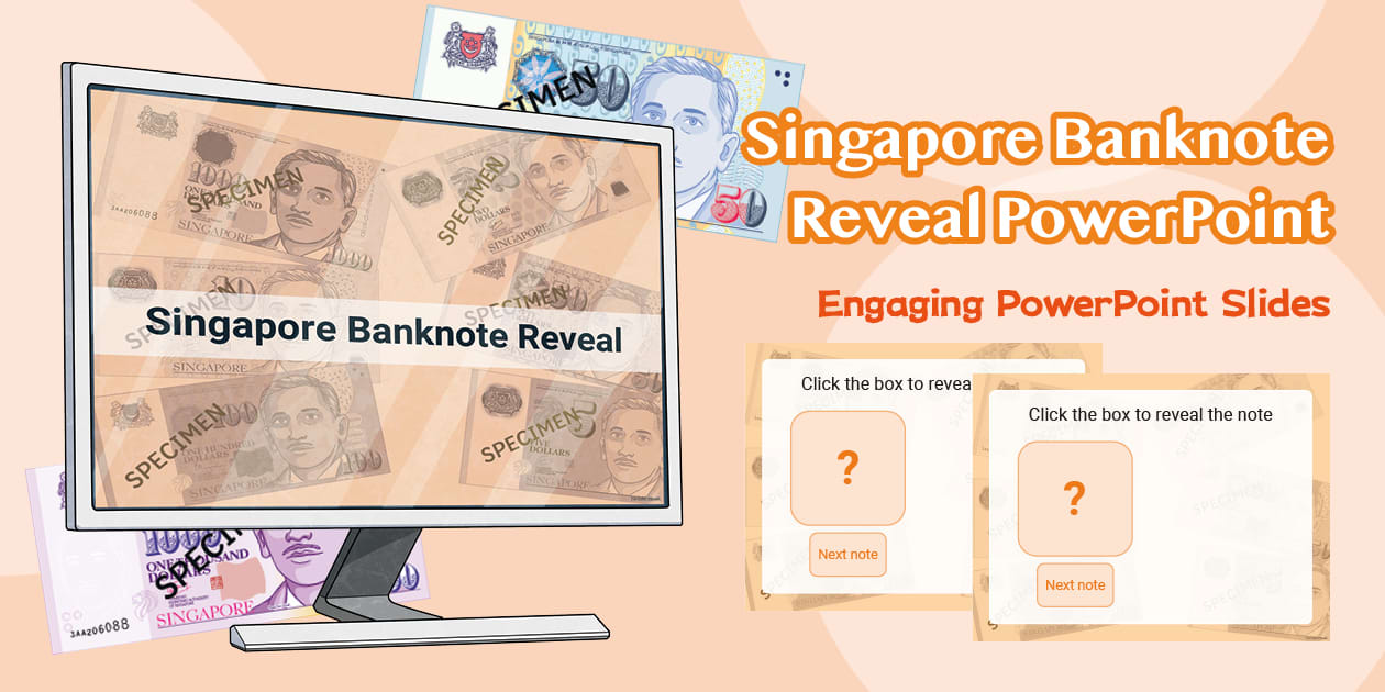 Singapore Banknote Reveal PowerPoint | Money Recognition for Kids