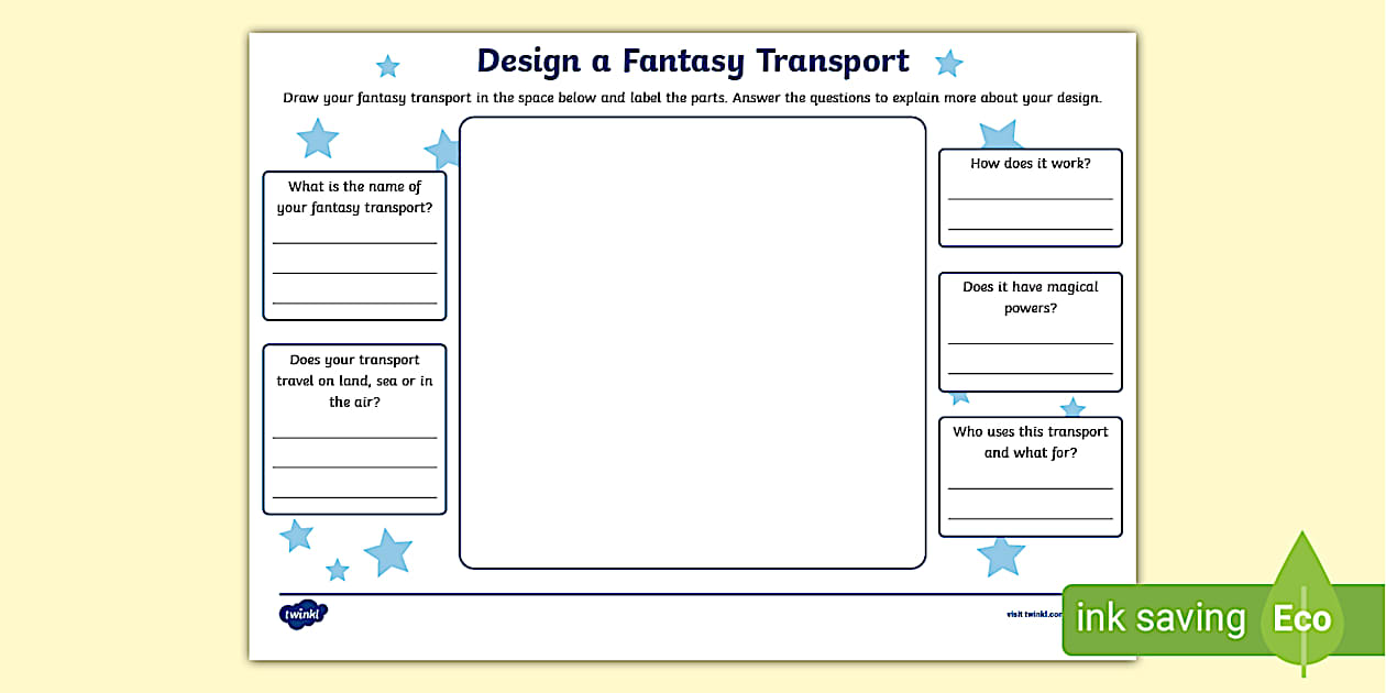 Design a Fantasy Transport Writing Frame (teacher made)