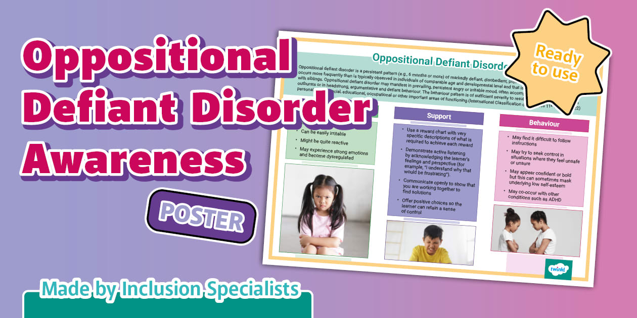 Oppositional Defiance Disorder Awareness Poster