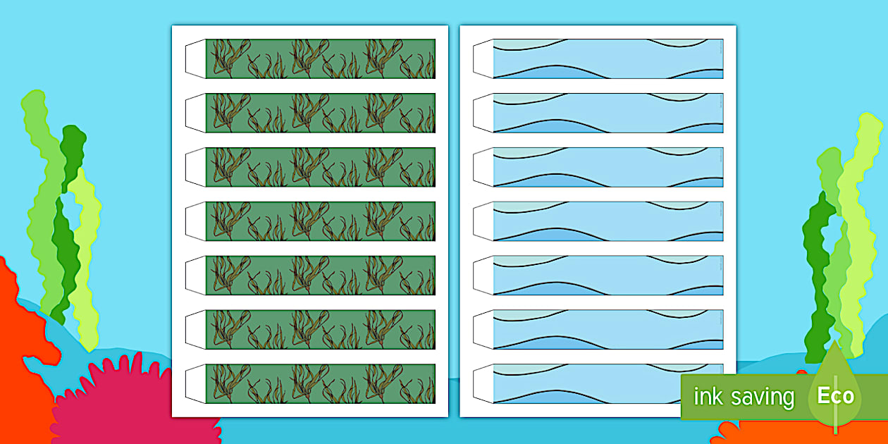 Blue Paper Chain Blue and Green Paper Chain