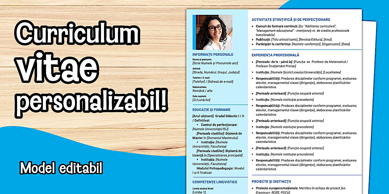 Cv Modele Design Curriculum vitae – Model editabil