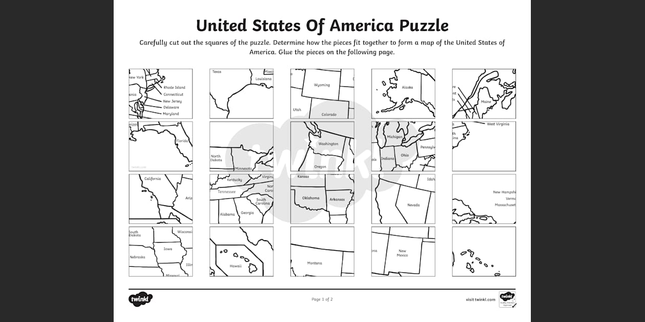 Free Printable United States Map Quiz And Worksheet Geography For Kids