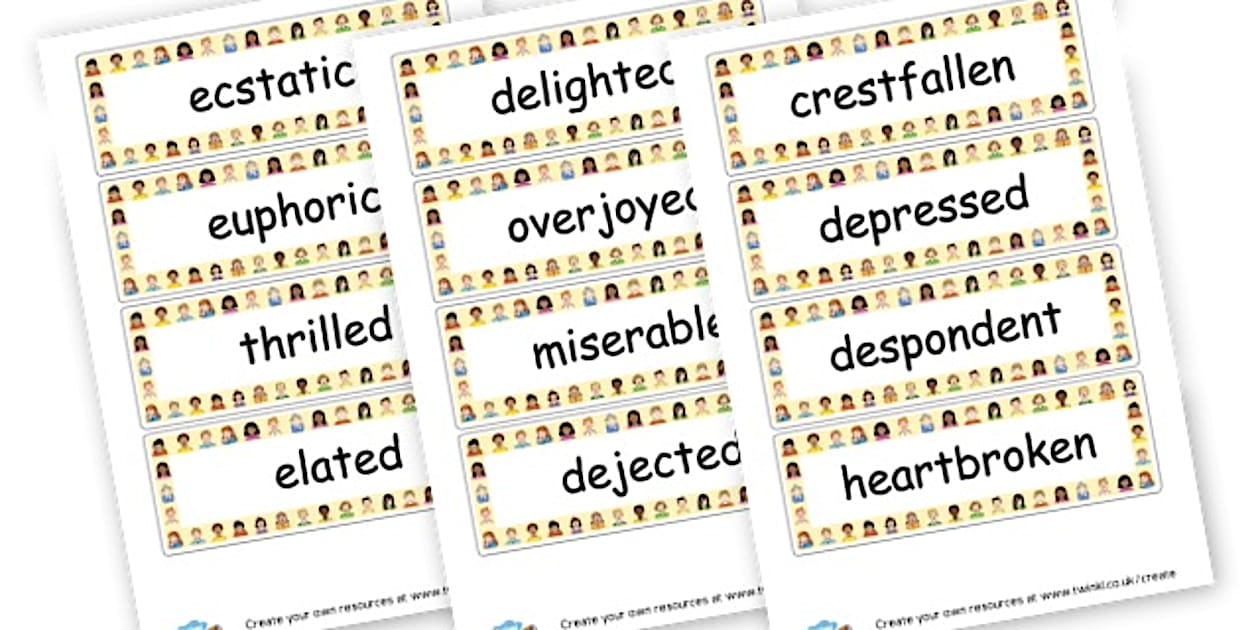 Emotions Word Cards