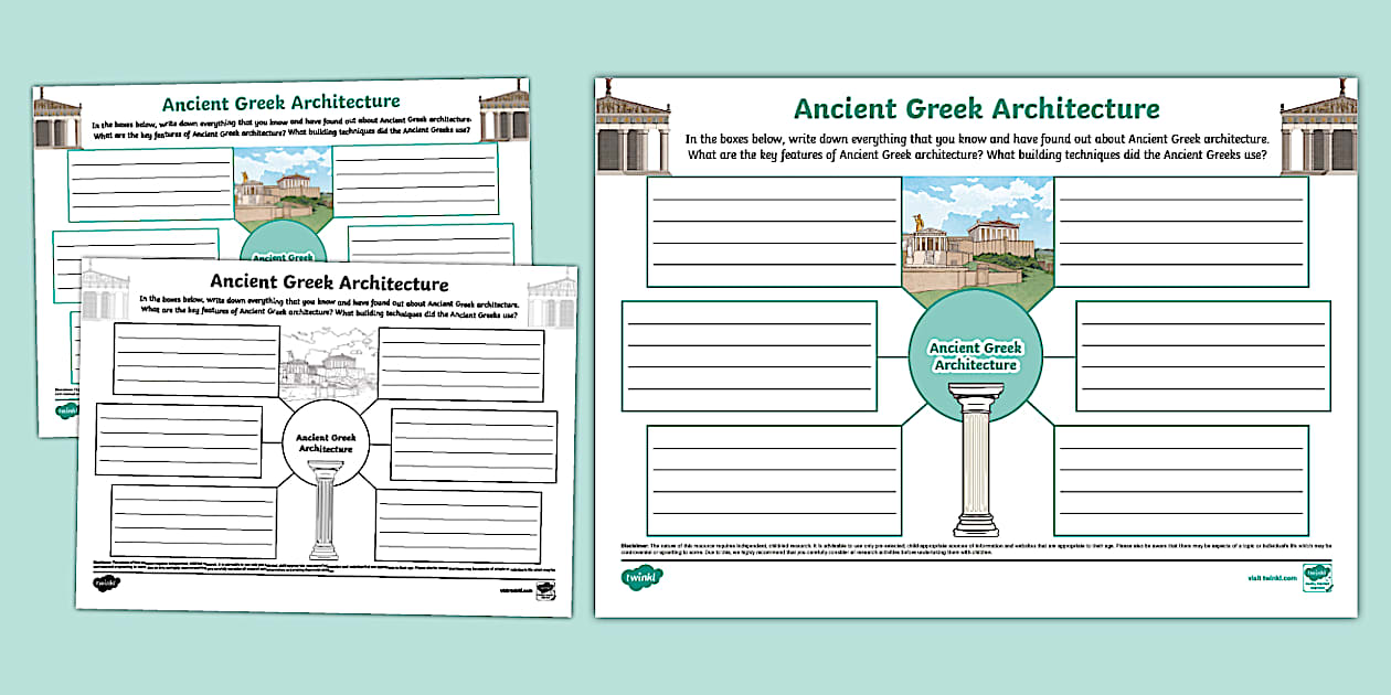 Ancient Greek Architecture Mind Map (teacher made) - Twinkl