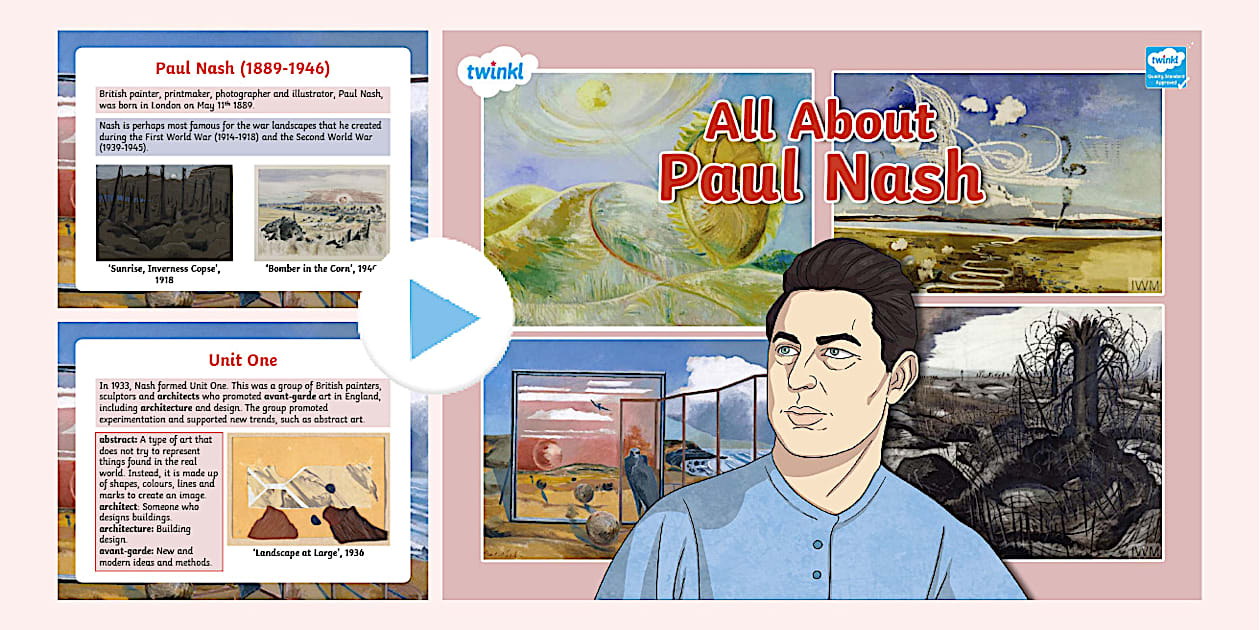 KS2 All About Paul Nash PowerPoint (teacher made) - Twinkl