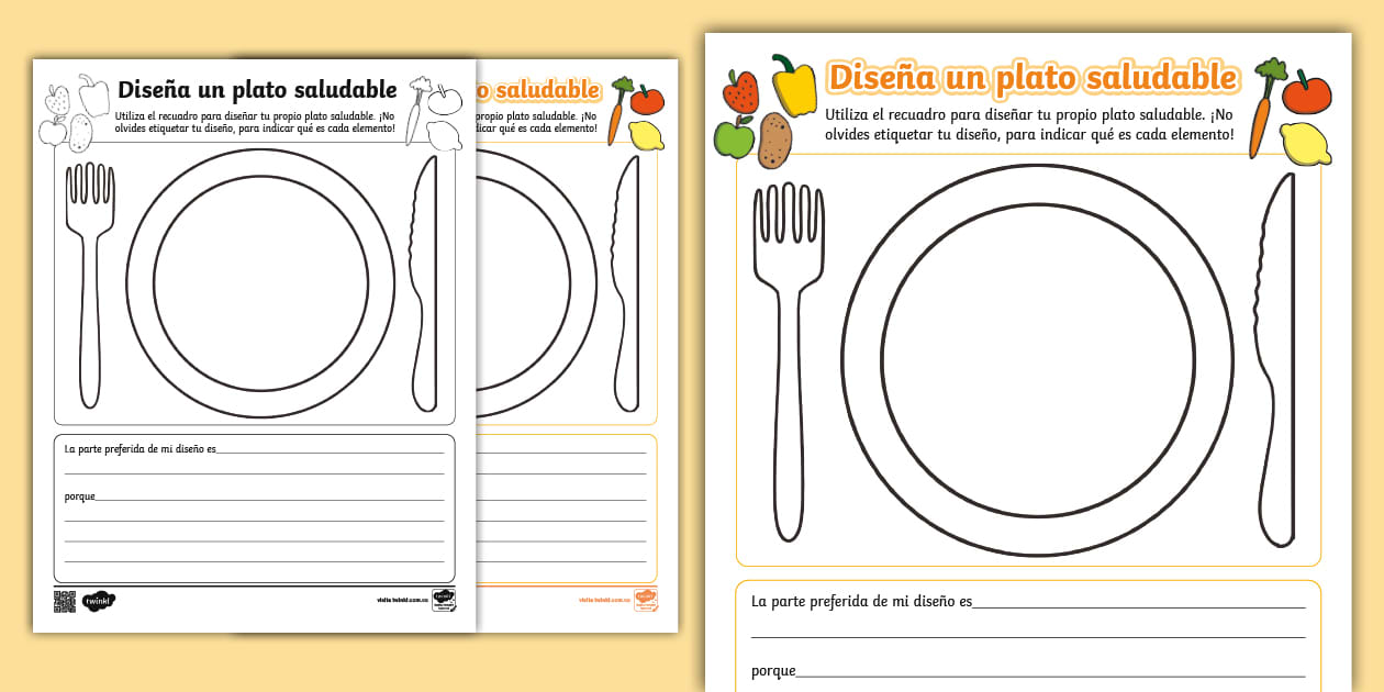 Guía de actividad: Diseña un plato saludable - Twinkl