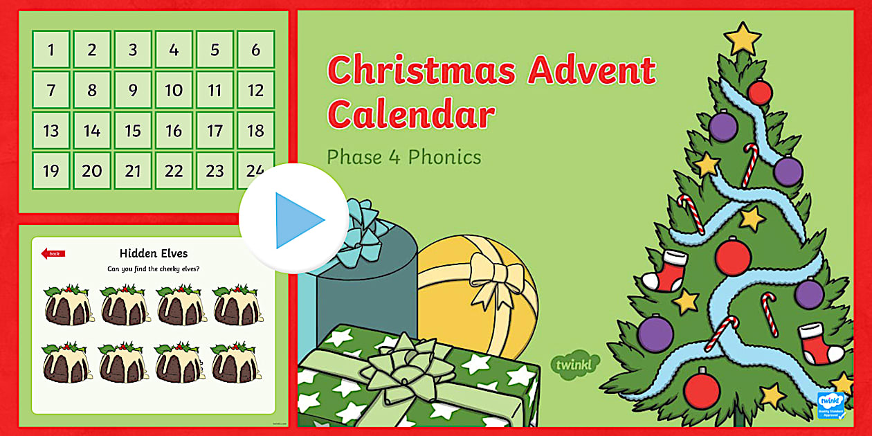 Phase 4 Christmas Phonics Advent Calendar PowerPoint