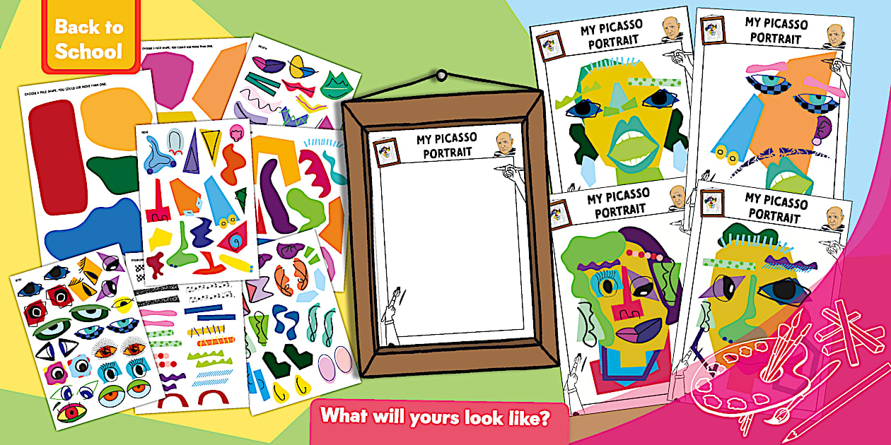 Pablo Picasso Inspired Art Challenge Collage Activity Pack