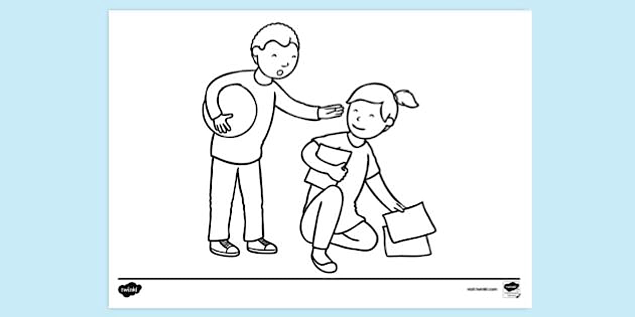 Child Saying Sorry Colouring Sheets | Colouring Pages
