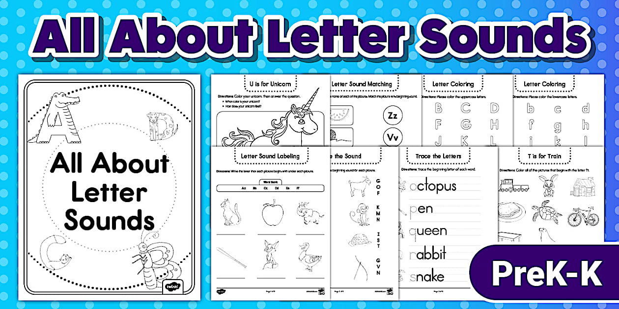 All About Letter Sounds Activity Booklet for PreK-K