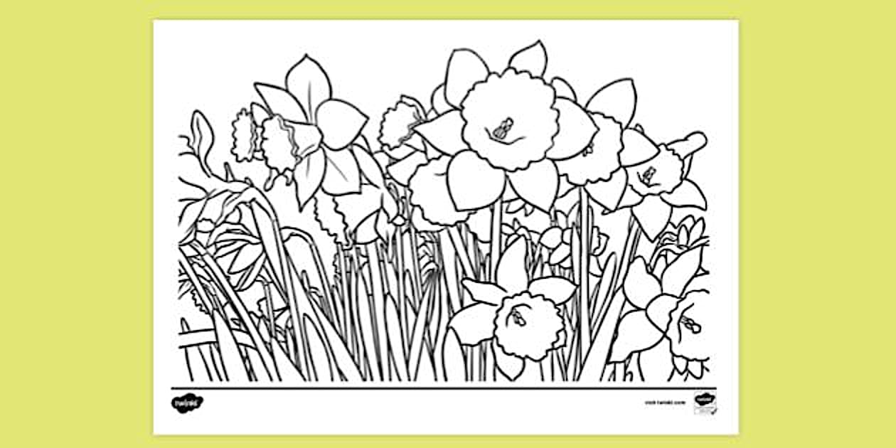 Hard Spring Colouring Page for Kids - Creative Resource