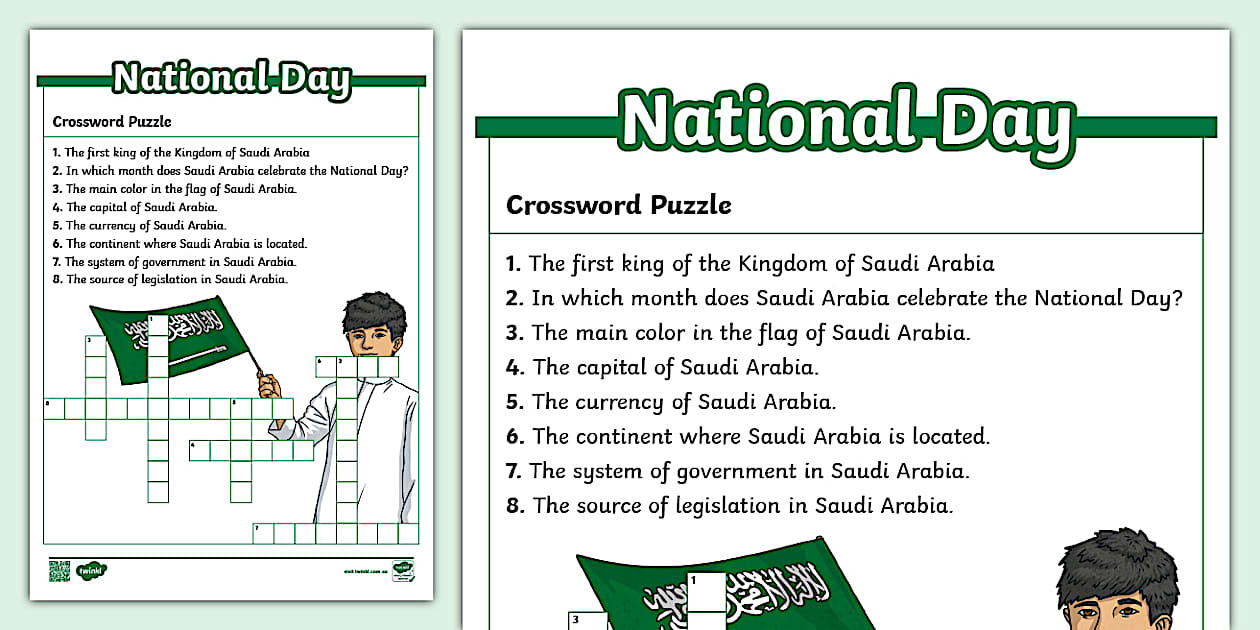 Crossword Puzzle: National Day (Hecho por educadores)