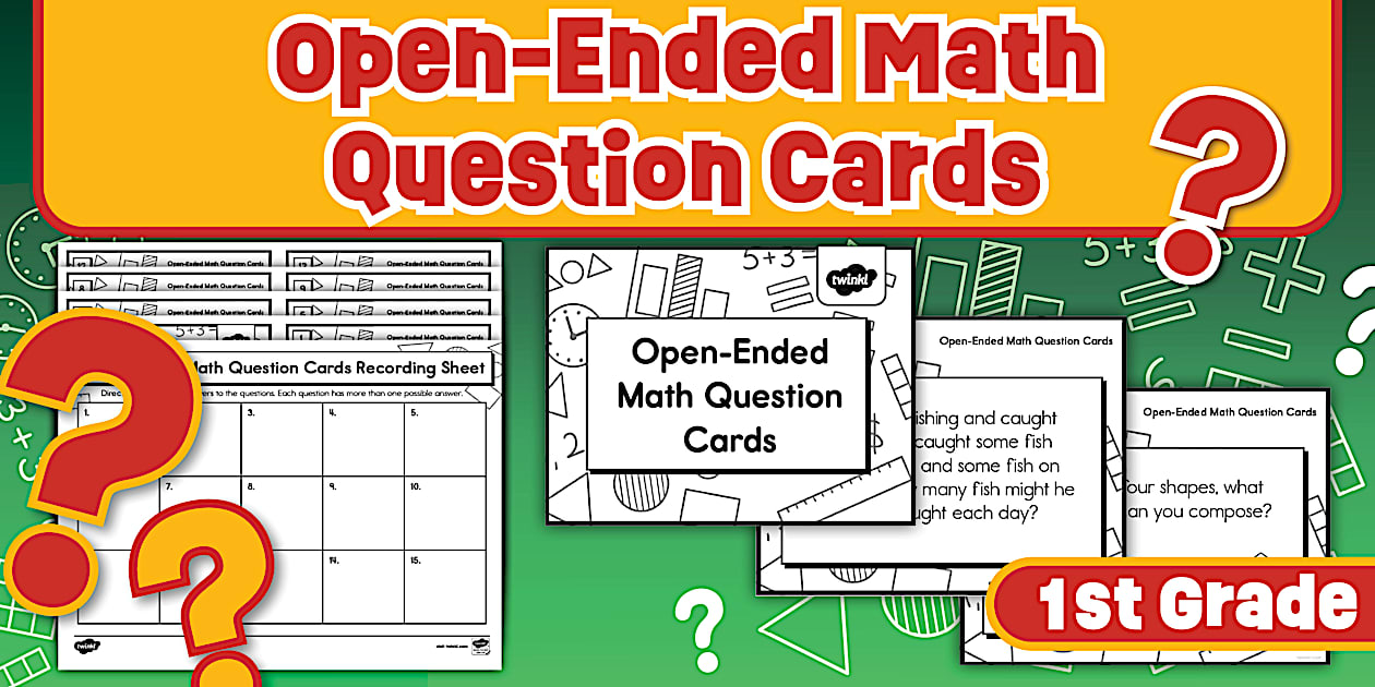 First Grade Open-Ended Math Question Cards