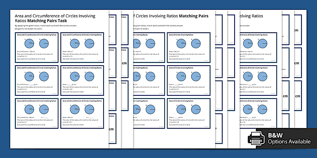 👉 Area and Circumference Circle Ratio Matching Pairs | Beyond