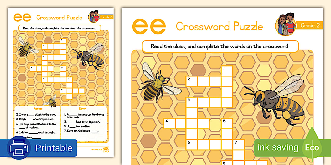 Grade 2 Phonics Crossword ee