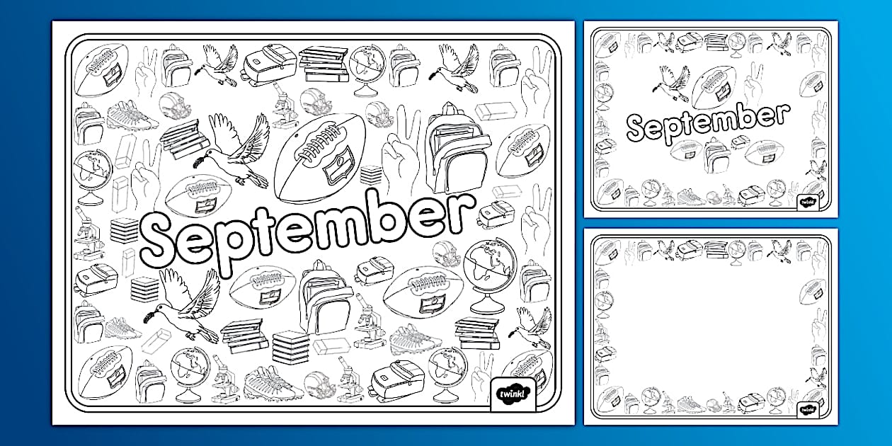 Let's Doodle! September Coloring Sheets (teacher made)