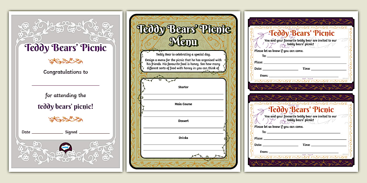 Traditional Tales Themed Teddy Bears' Picnic Activity Pack