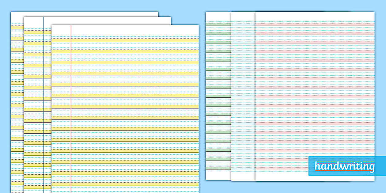 Handwriting Highlighted Paper Worksheets (teacher made)