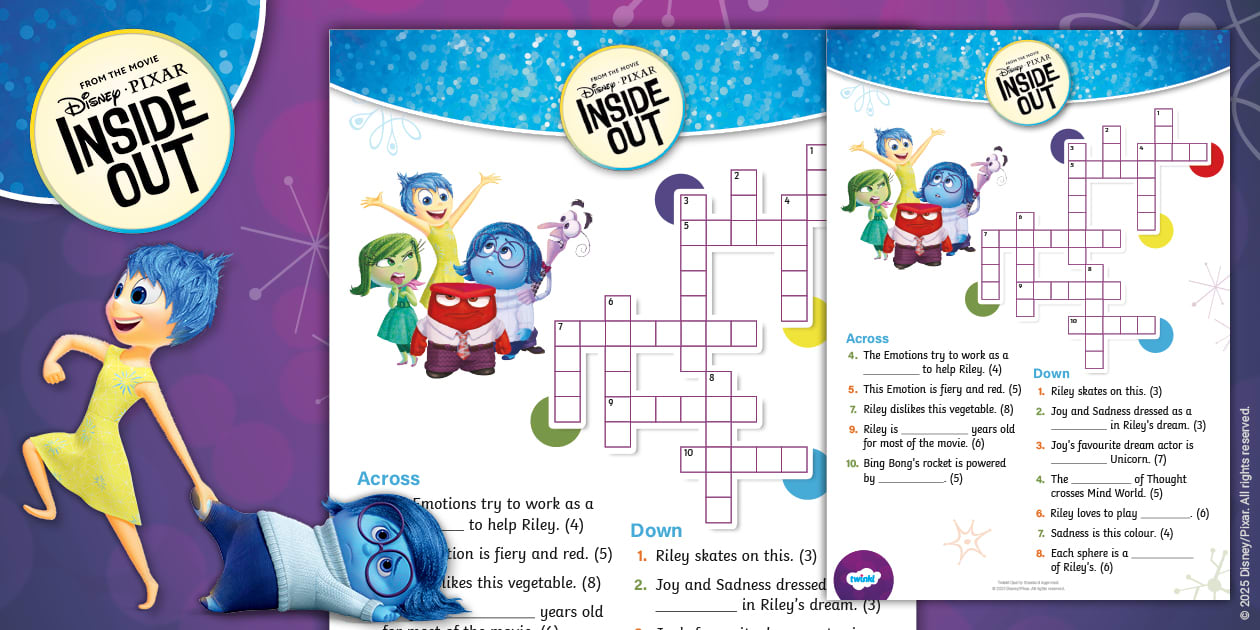 Inside Out Crossword [Ages 57] (teacher made) Twinkl