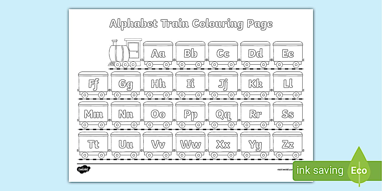 Alphabet Train Colouring Page | Primary Resources | Twinkl
