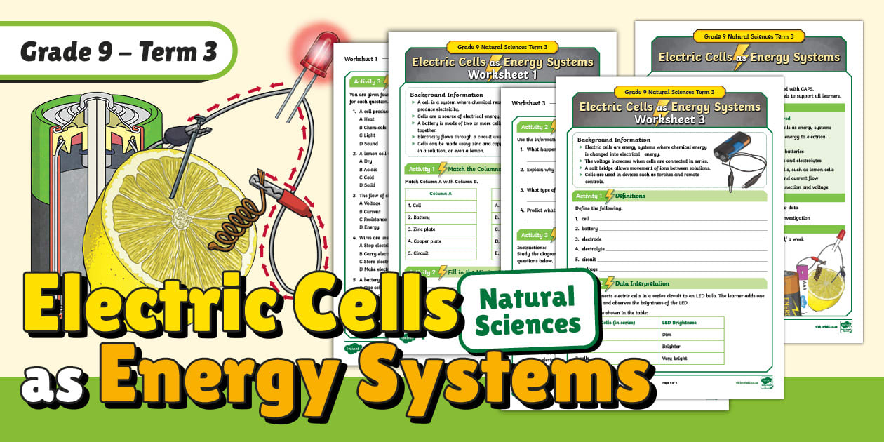 Grade 9 NS Electric Cells as Energy Systems Activity Pack
