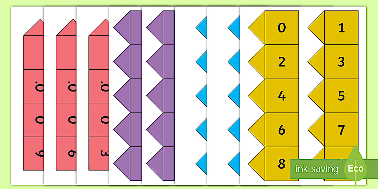 Editable decimal place value number cards twinkl