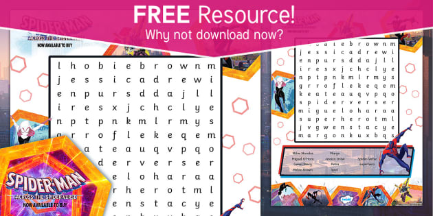 FREE Spider-Man™: Word Search K-2nd Grade (teacher made)