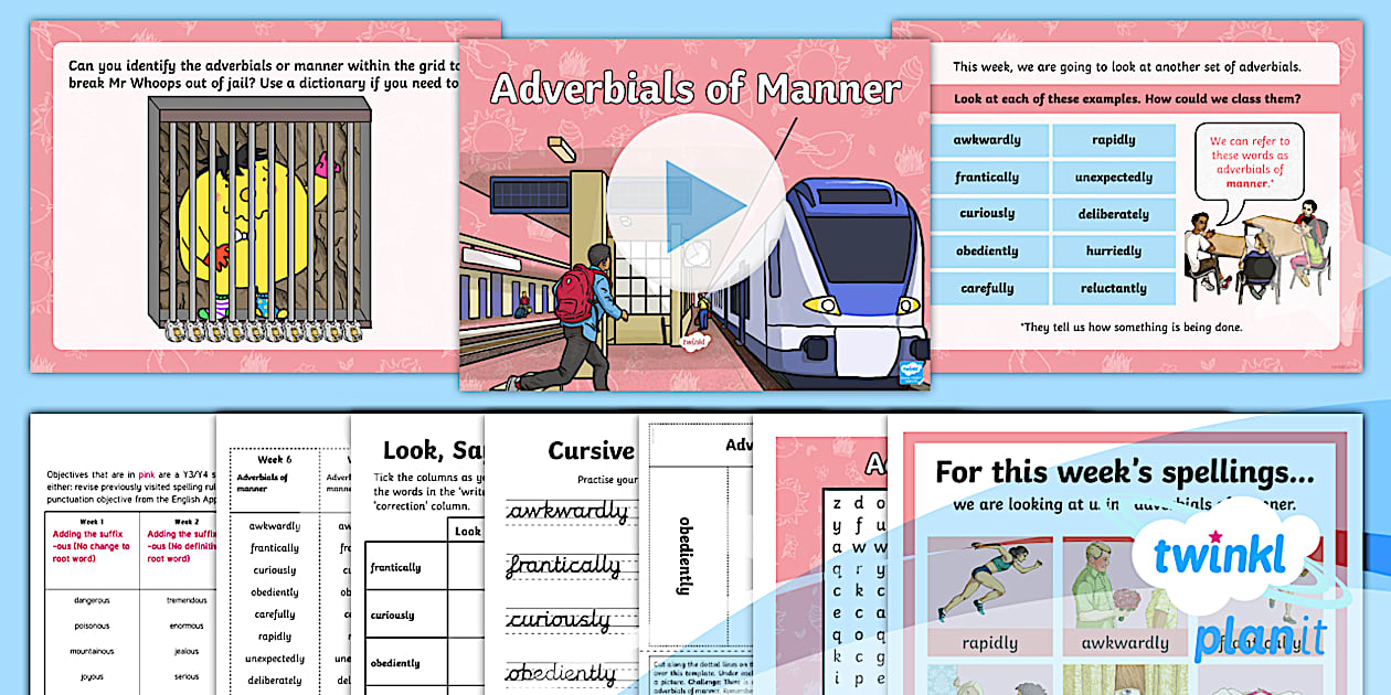 PlanIt Spelling Year 4 Term 3B W6 Adverbials Of Manner Spelling Pack Planit spelling year 4 term 3b w6 adverbials of manner spelling pack