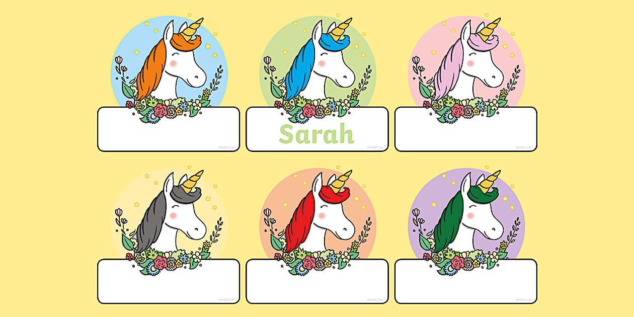 Editable Einhorn Beschriftungsschilder (teacher made)