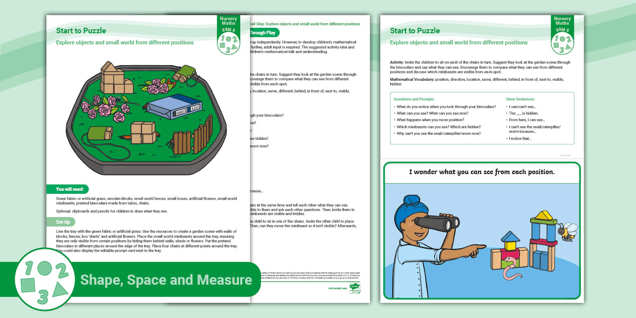 Eyfs Nursery Maths Start To Puzzle Play Tray