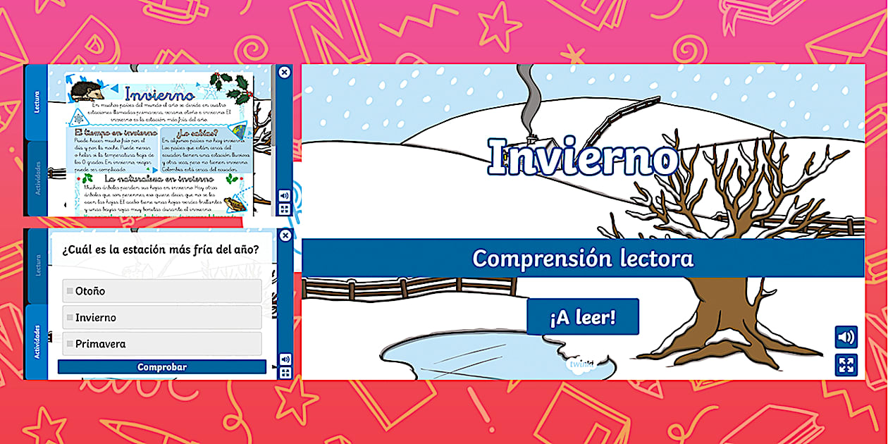 Juego de comprensión lectora por niveles: Invierno - Twinkl
