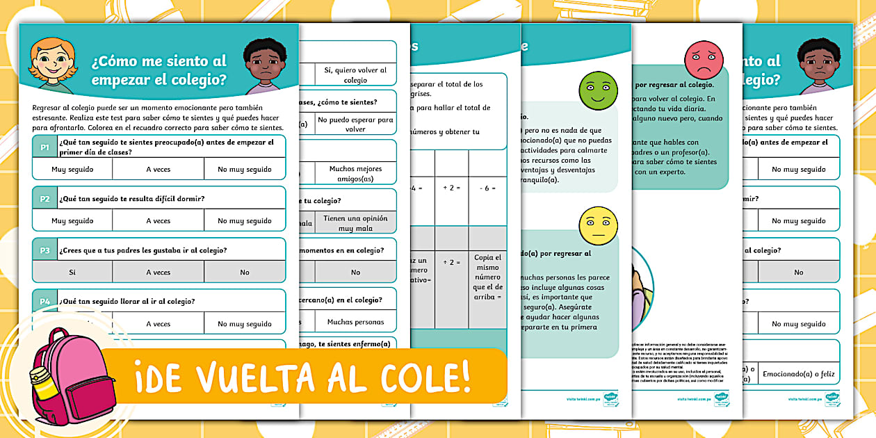 Ficha de actividad: ¿Cómo me siento al empezar el colegio?