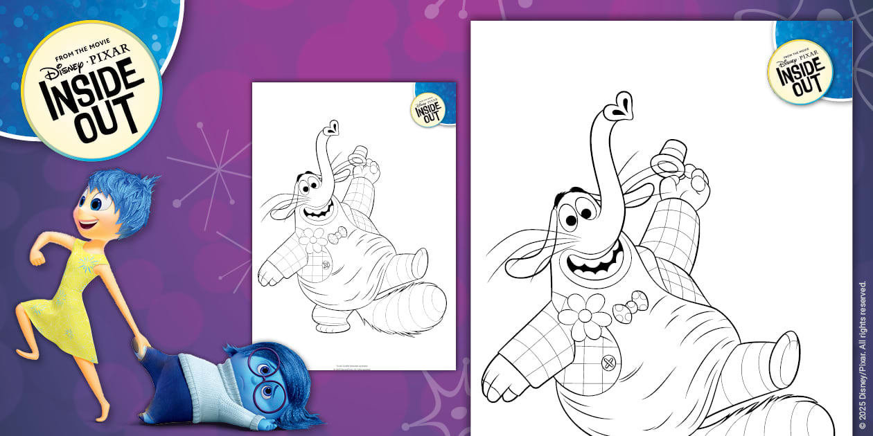 Inside Out: Bing Bong Colouring Pages